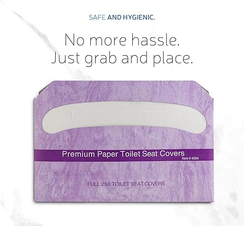 Miniatura 4 de EZbrnd 3110 - Funda de papel para asiento de inodoro, color blanco, 20 x 250 hojas, color blanco