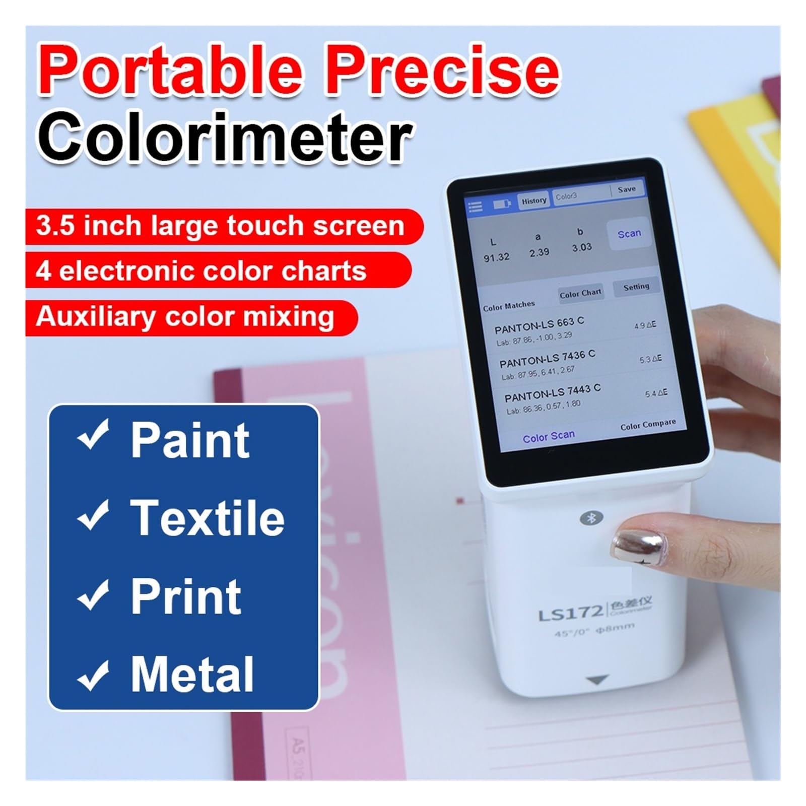 Espectrofotómetro, Colorímetro Portátil Del Colorímetro De Digitaces Del Colorímetro Del PDA De La Alta Precisión LS172 Para Imprimir
