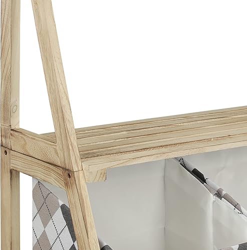 Miniatura 9 de Estante de escalera de 4 niveles, estantes de madera para plantas, estantería de escalera, estante de exhibición de flores rústicas, estantes de