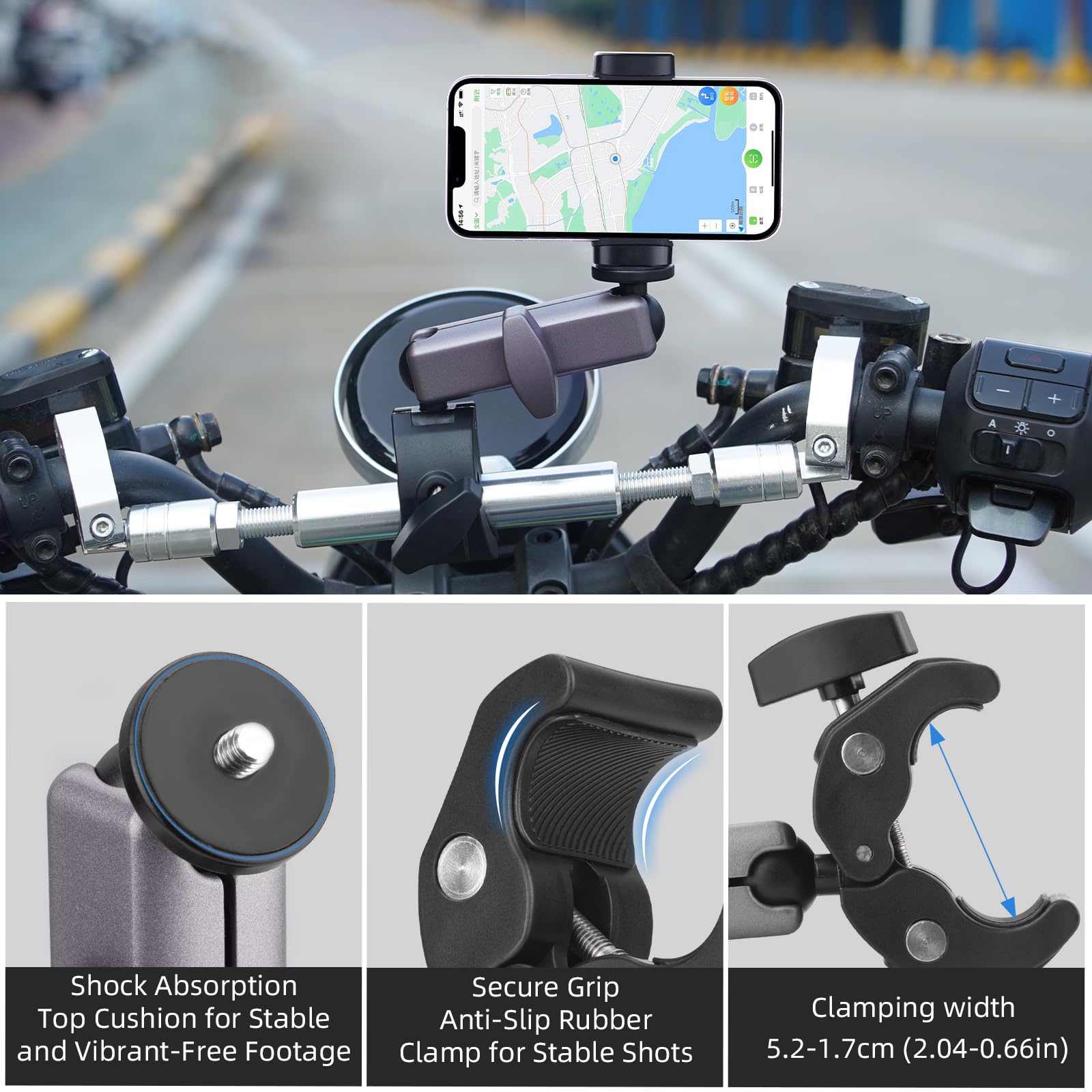 Motorfietshouder voor GoPro, fietshouder voor Insta360 X5 X4 Go 3S