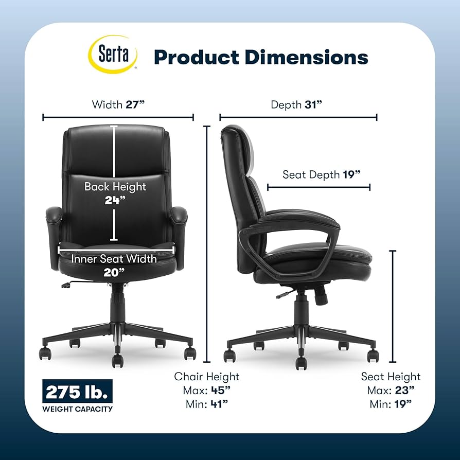 Amazon.com: Serta Comfort Ergo Executive Office Chair, Ergonomic