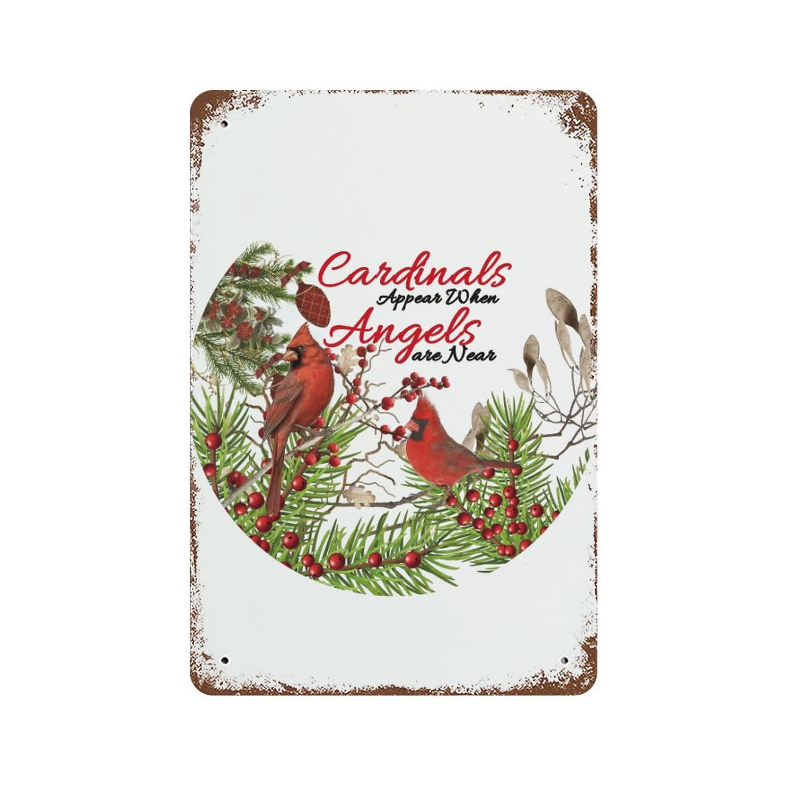 Panneau en aluminium Cardinals décoration murale rétro plaque métallique maison magasin 30x45