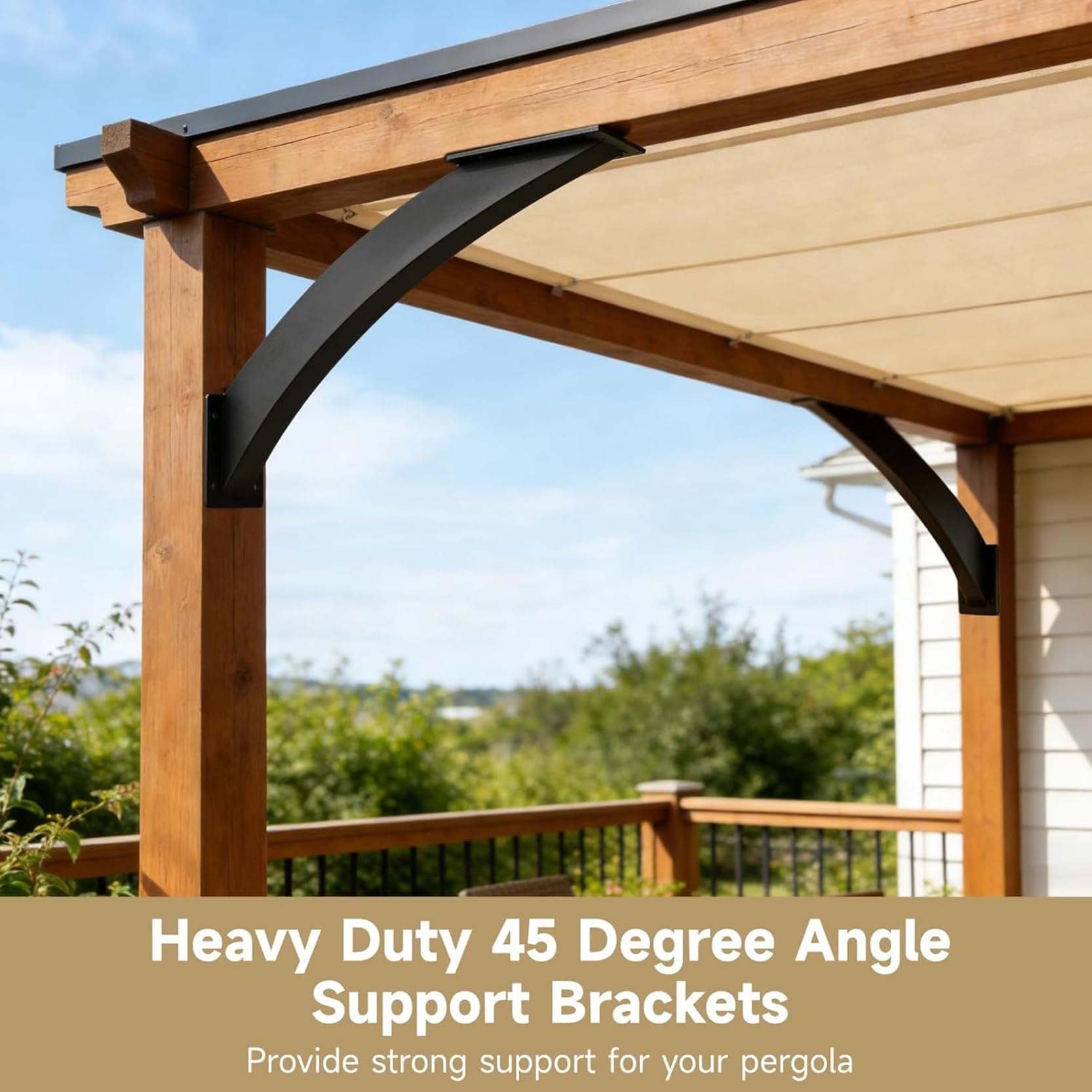 Staffa di Supporto ad Angolo di 45 Gradi Connettori Resistenti Squadrette Angolari Supporto di Rinforzo per Scaffali per Pergolato Gazebo Terrazza Portico(Size:2pcs)