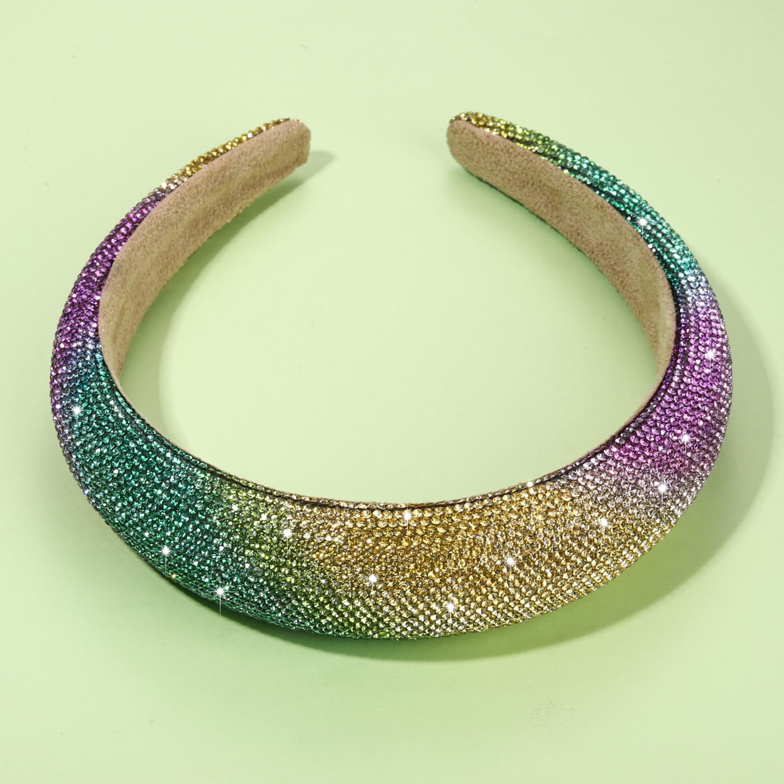 Mardi Gras Headband Bejeweled bling rhinestones beaded adult Amazon.com : Doneace Mardi Gras Headband for Women Purple  main image 3