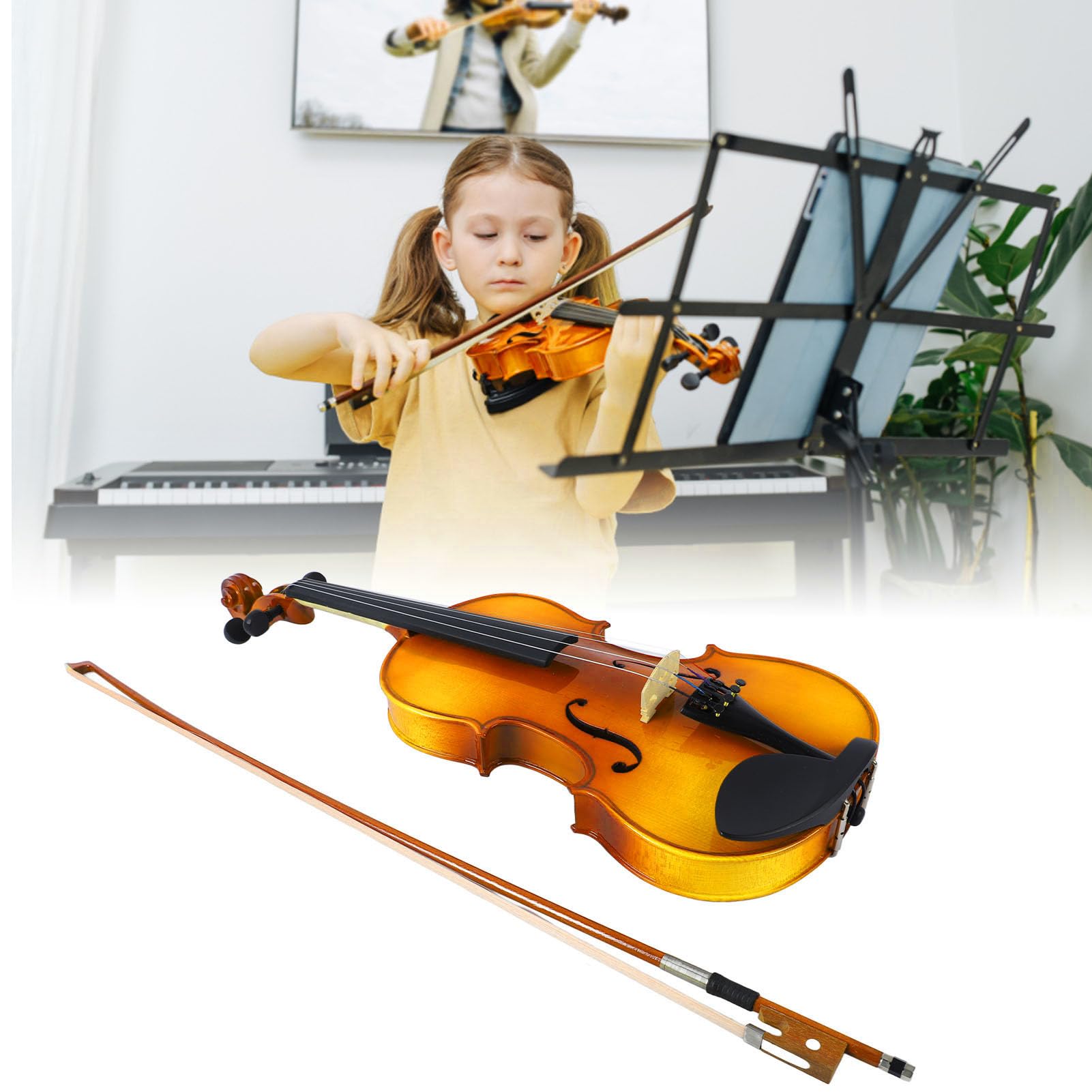 Violino 4/4 Legno Kit per Principianti-Violino per Principianti 4/4 Violino per Adulti Violino Set di Violino per Practice & Performance