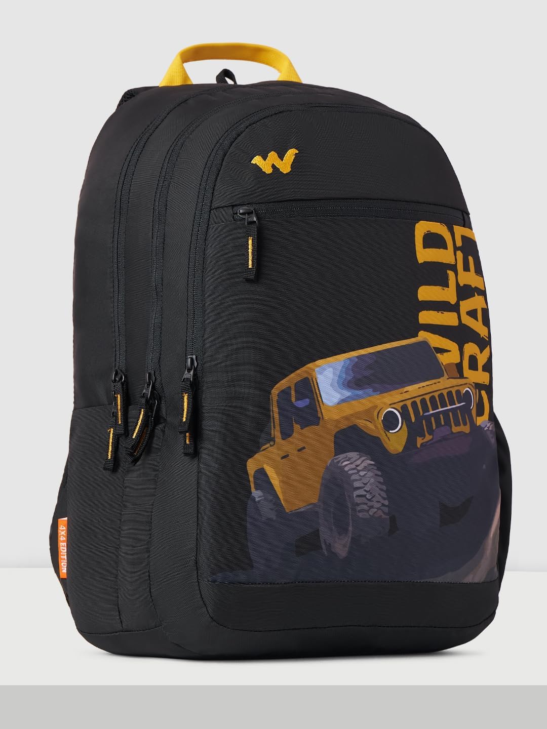 Wildcraft 4x4 Off Road 45 L Professional Laptop Backpack for Men & Women Fits 15.6 inch Laptop Padded Shoulder Straps, ulti Compartments, Anti-Theft Zippers Business Travel Bag M Black