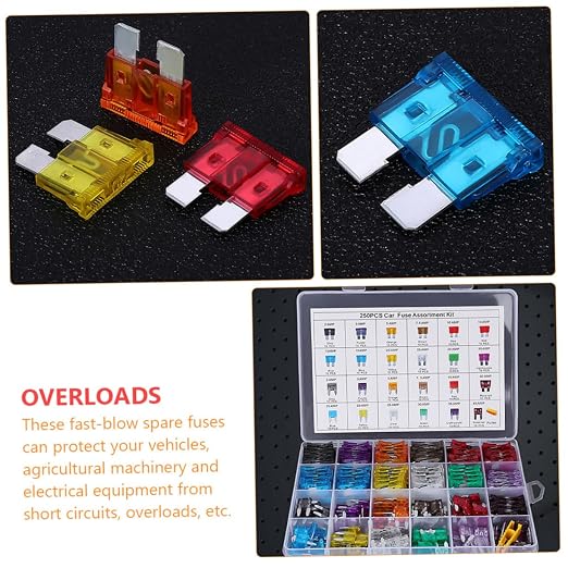 Kit surtido de fusibles automotrices 250 piezas miniatura 8
