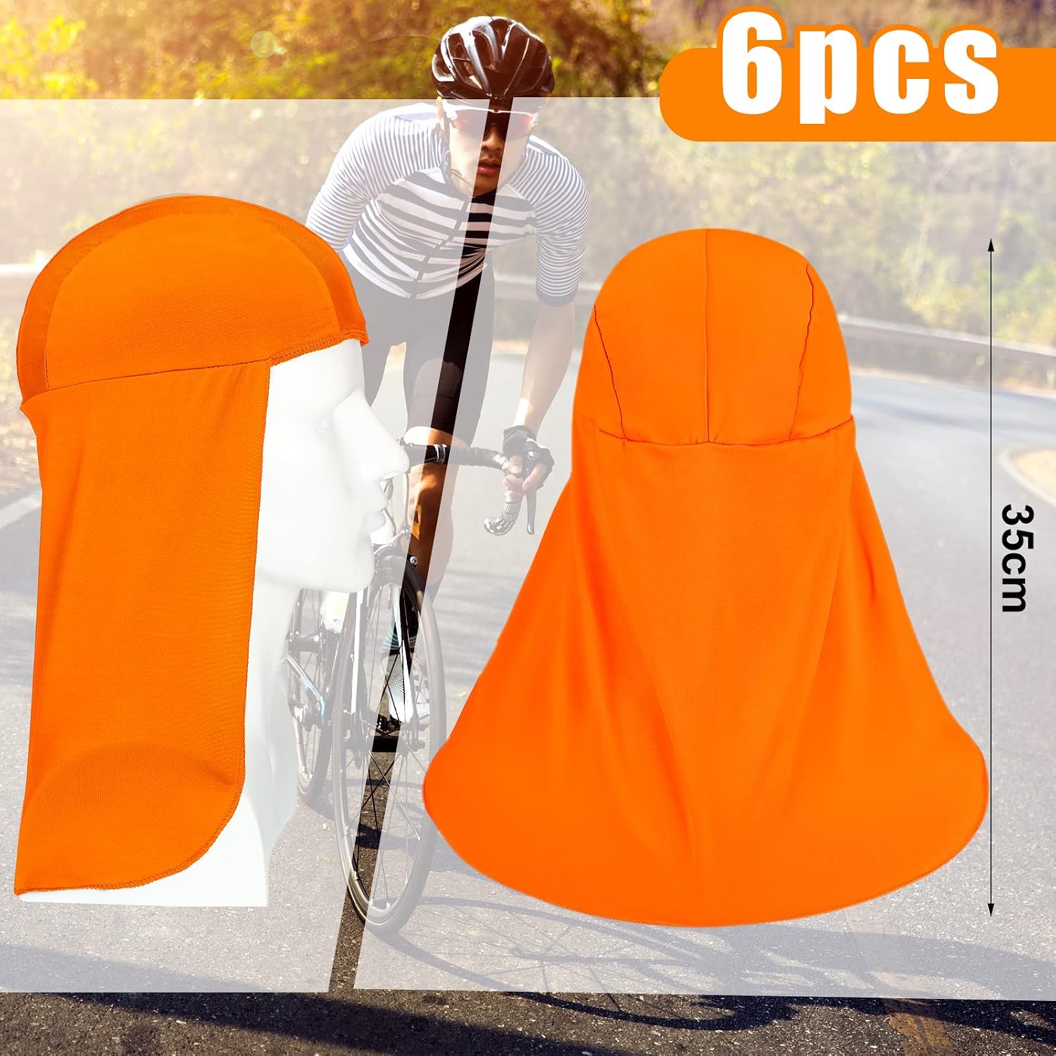 Sintege 6 Pieces Hard Hat Sun Shade Cooling Skull Cap Sun Neck Protector Quick Dry Neck Shade for Women Men