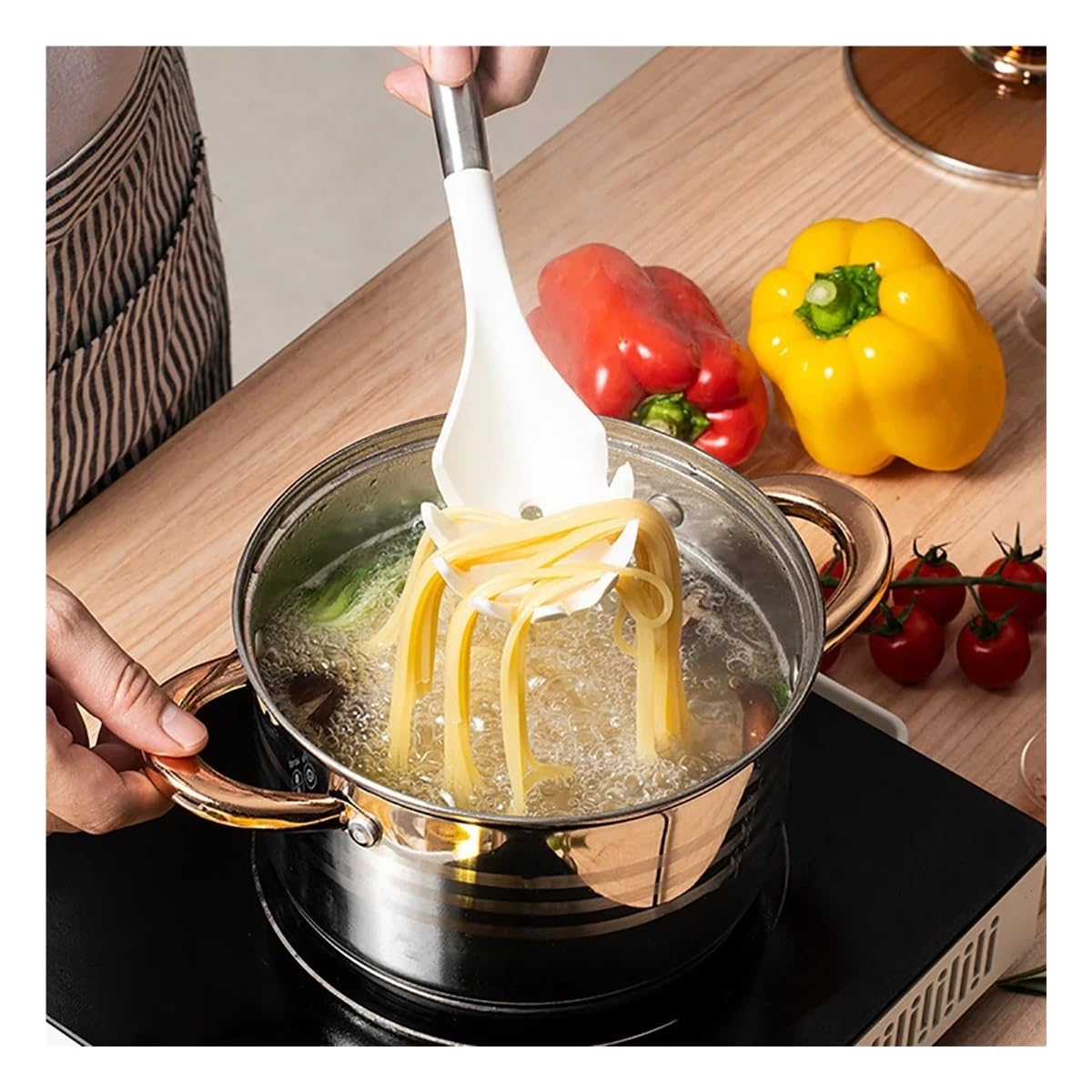6 szt. czarny silikonowy zestaw przyborów kuchennych gospodarstwa domowego naczynia kuchenne szpatułka sitko łyżka do zupy klips do spaghetti zestawy narzędzi do gotowania