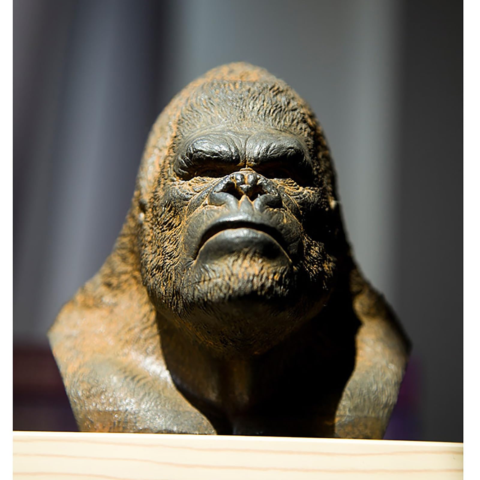 Figurka Gorilla Kong Head Action Figurki, żywiczne posągi zwierząt dekoracje do domu do biura, do odgrywania ról, opowiadania opowiadań zabawki i urodziny dla dzieci(