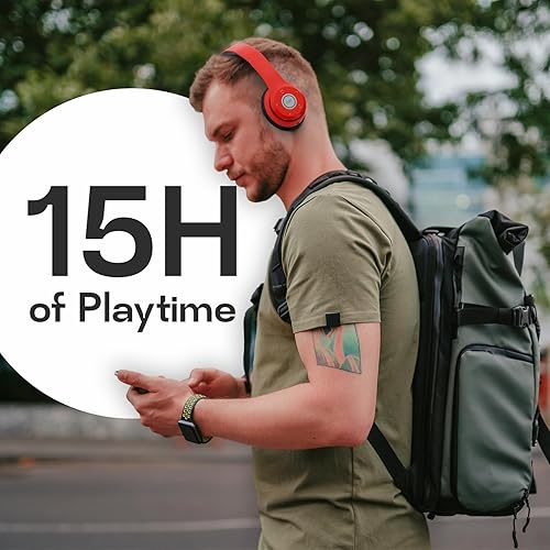 Miniatura 5 de iJoy Auriculares inalámbricos Bluetooth sobre la oreja  Auriculares plegables inalámbricos y con cable con micrófono integrado, FM, ranura para