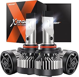 X2 9005/HB3 High Beam 9006/HB4 Low Beam LED Headlight Bulbs Combo, 150W 48000 Lumens 600% Brighter 6500K Cool White LED Light Bulbs Kit with 20000RPM Turbo Fan, IP67, Pack of 4