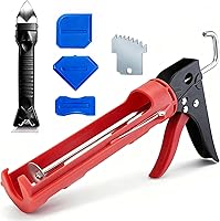 Fletrix No Drip Caulk Gun Kit: 15:1 Ratio with 3 Silicone Tools & 3-in-1 Remover for Bathroom Kitchen Seams