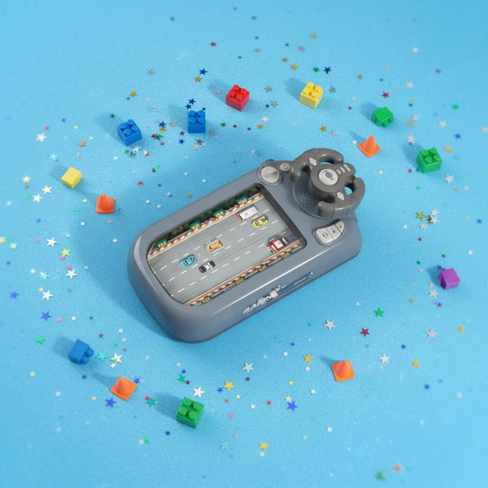 harayaa Gioco di Guida per Bambini Simulatore Corsa da Tavolo Volante con Controlli unità Arcade con Display Evitamento Ostacoli Livelli Multipli 200, Verde
