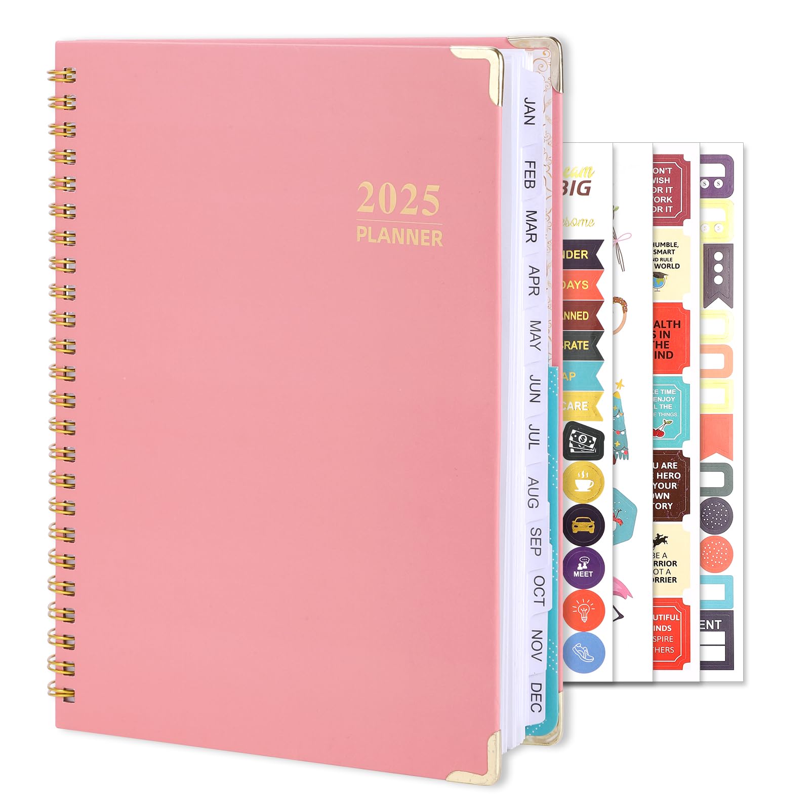 2025 Planner, 2025 Weekly and Monthly Calendar Planner January to December A5 (6.5" x 8.5") Academic Planner 12 Month Work Planner with Tabs and Inner Pocket for Home School Office, Cute Style