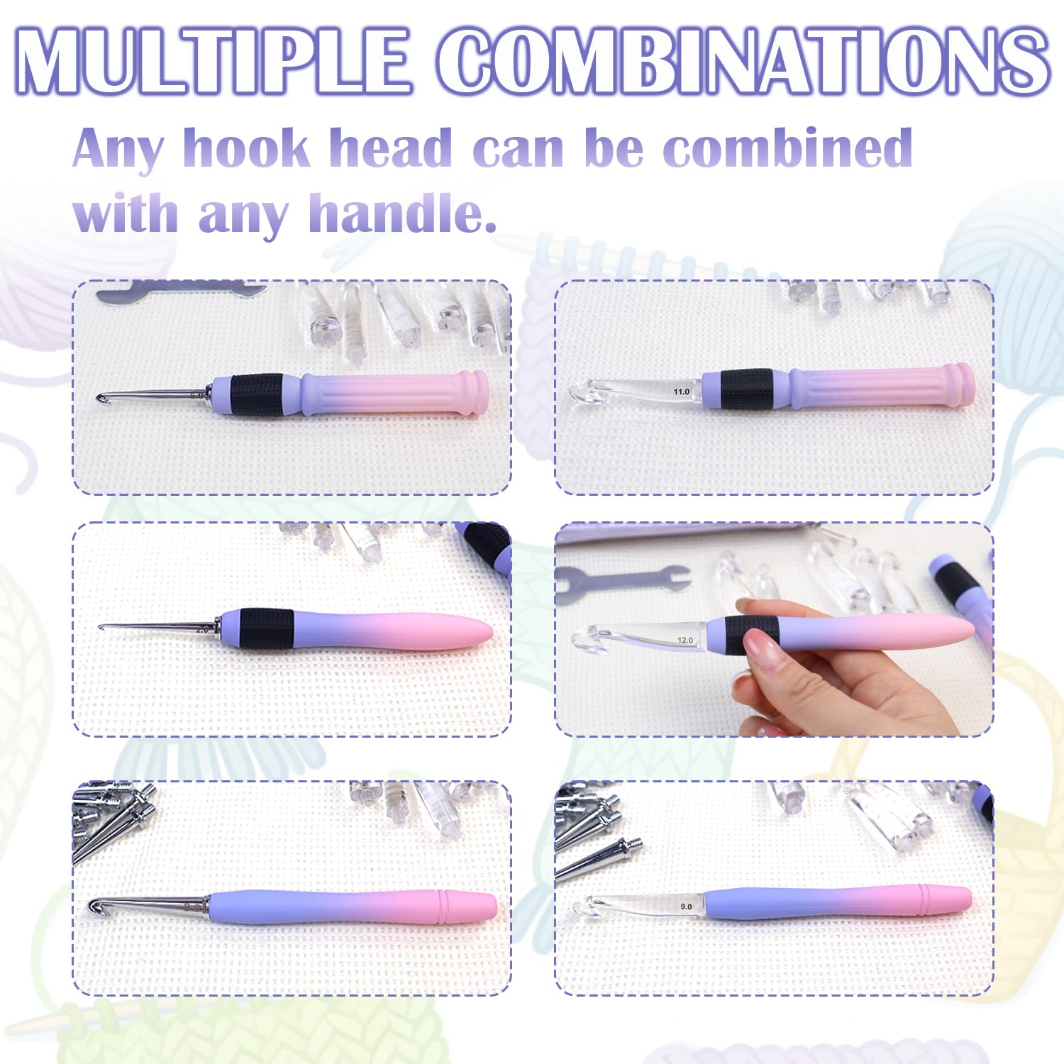 Lewhoo Ergonomic Crochet Hooks - 18 Sizes -4 Lewhoo Ergonomic Crochet Hooks - 18 Sizes -4
