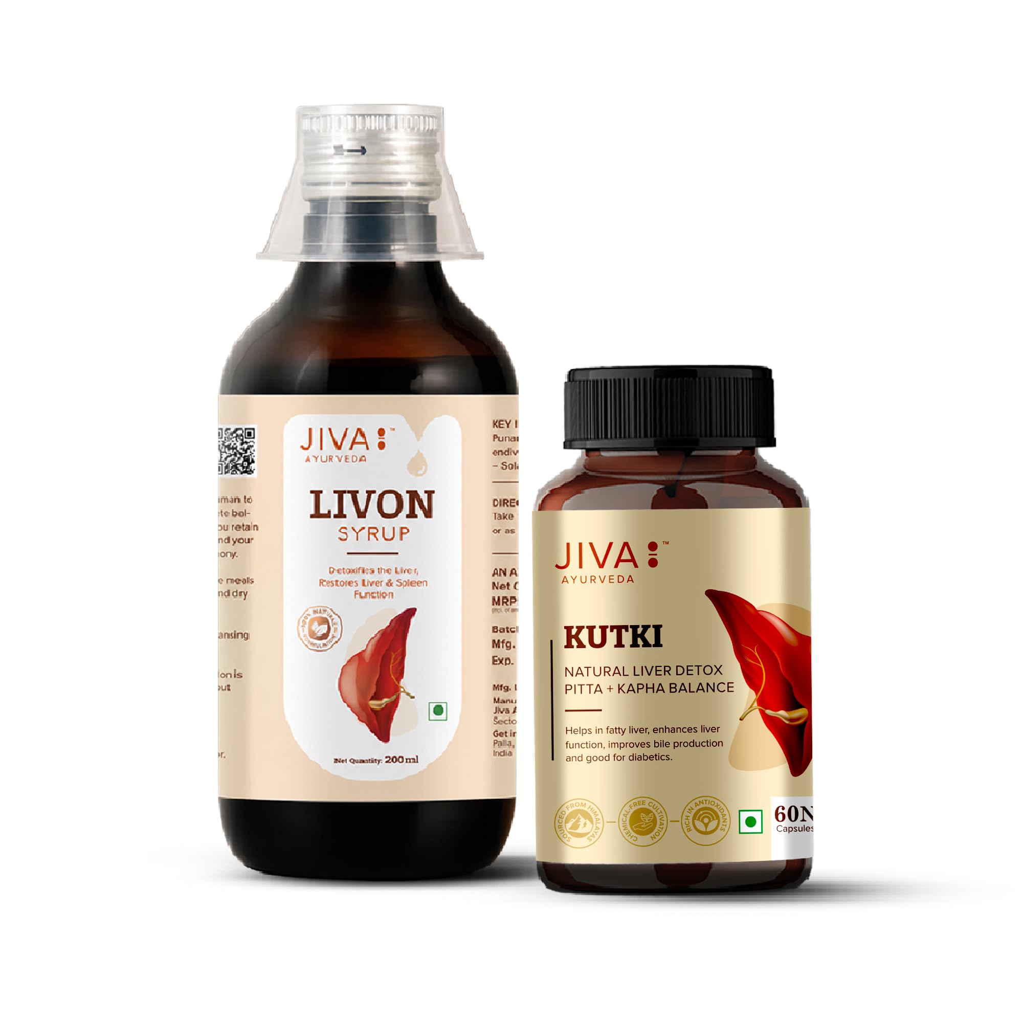 Jiva Kutki Capsules 60 Tablets & Livon Syrup 200 ML (Combo Pack of 2) | For Men & Women Liver Helps To Promote Digestion | 100% Pure & Natural | Good for Digestion-image-39