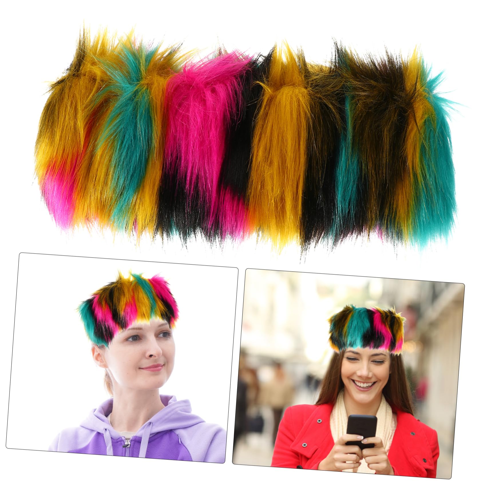 FRCOLOR 3 Pz fascia peluche hair charms hair jewelry fascia scalda orecchie cofano per uomo finta per da calde fasce per la testa morbida pelliccia