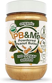 PB&Me Natural Powdered Peanut Butter - Gluten Free, High Protein, Less Calorie Peanut Butter for Smoothie And Protein Shake Add Ins- 87% Less Fat than Creamy Peanut Butter - No Sugar, 200G
