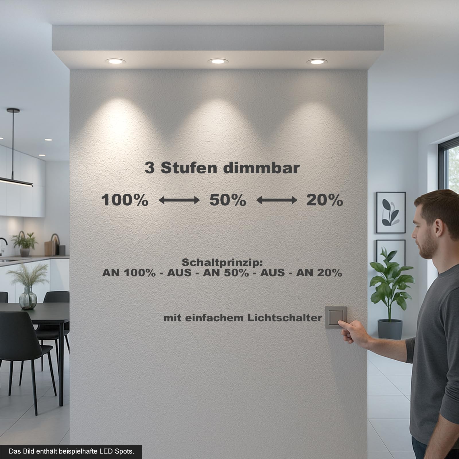 trendlights24 Decora LED Einbaustrahler flach 3 Step dimmbar 230V 5W 5x Set | Gold, rund, extra flach, 35mm ET, LED-Spot, 3 Stufen dimmbar, Warmweiß, 3000k, austauschbar, Einbauleuchte, schwenkbar