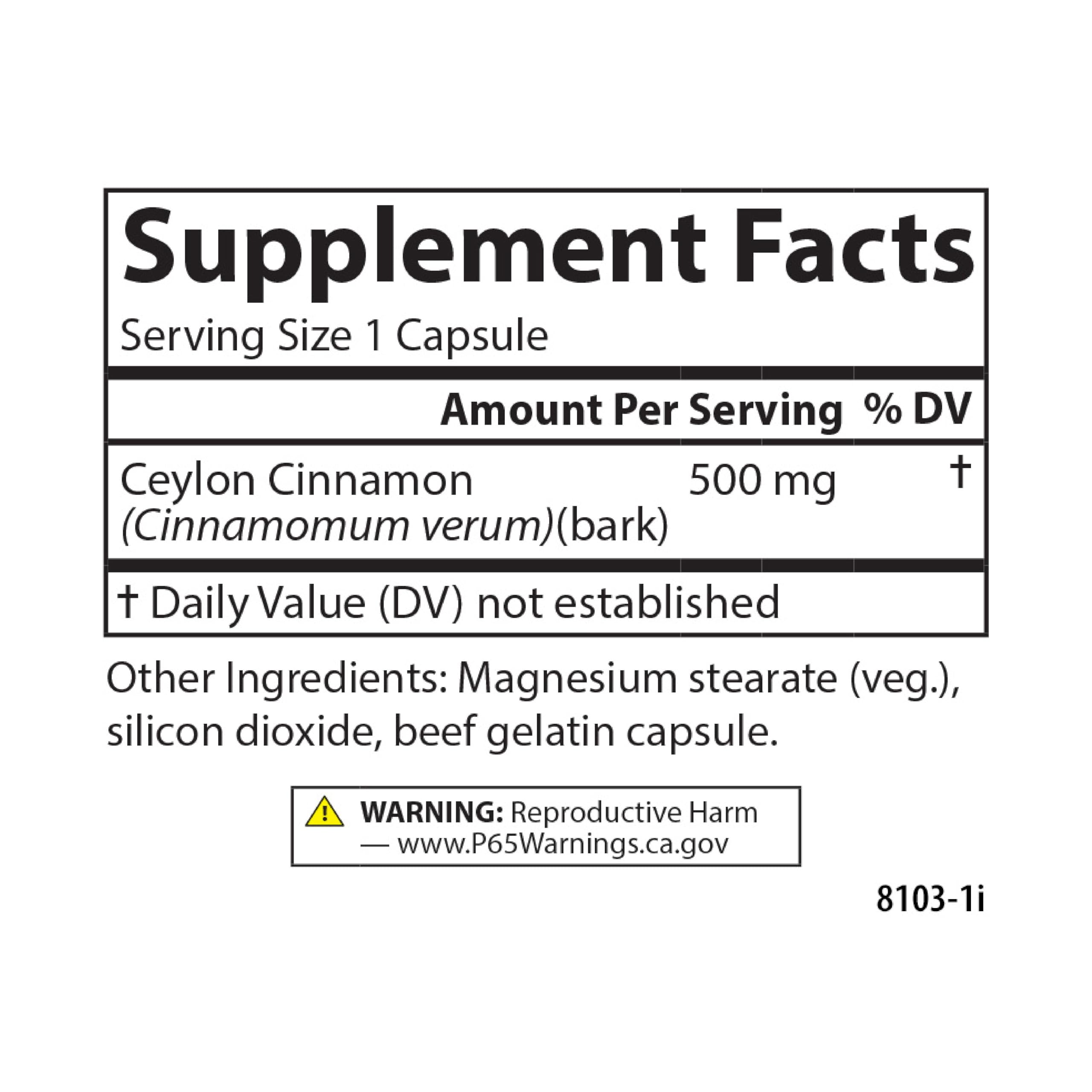 Carlson Ceylon Cinnamon, Cinnamon Supplements, 500 mg, 90 Capsules — Amazon image 9