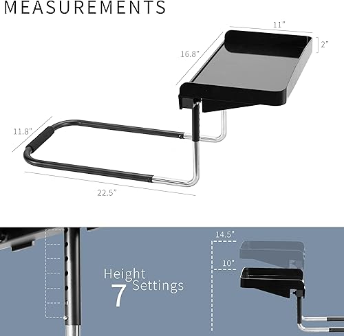 Miniatura 2 de Altura ajustable debajo del colchón, estante de noche de 17 pulgadas, funciona con lofts y camas sin marcos, bandeja de almacenamiento resistente,