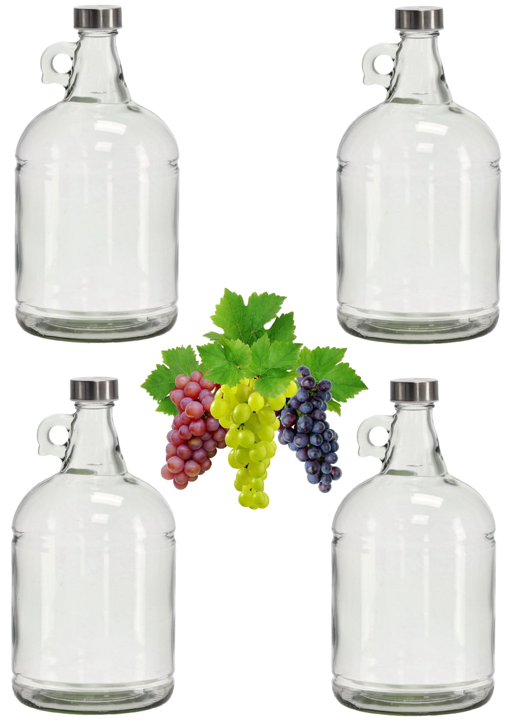 4x 3L Glasballons Mit Schraubverschluss - Ideal Für Wein, Likör, Saft & Öl Zum Selbstabfüllen