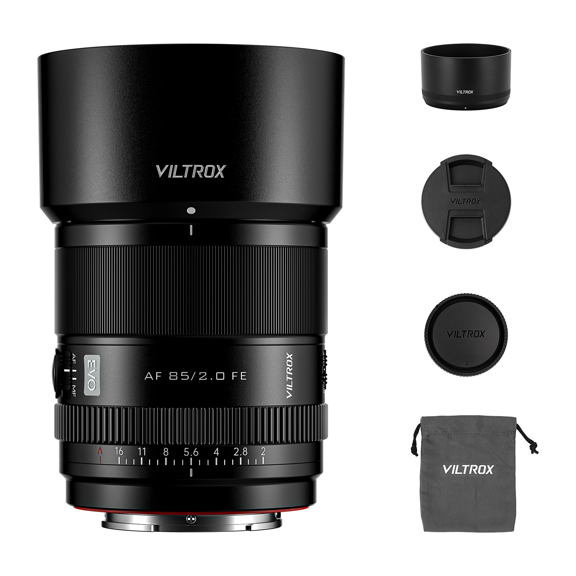 VILTROX Lente AF 85 mm F2.0 EVO FE de armação completa para Sony E