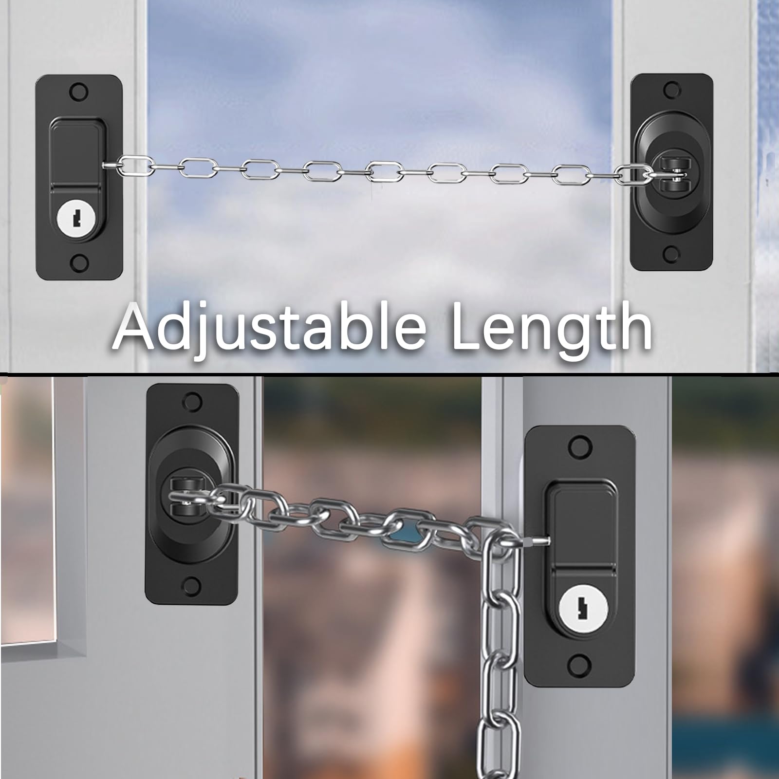 Cerradura de puerta a prueba de niños (paquete de 2), cerradura pesada para refrigerador, cerraduras de gabinete, cerraduras de ventana y cerraduras infantiles para armarios, fuerte adhesivo