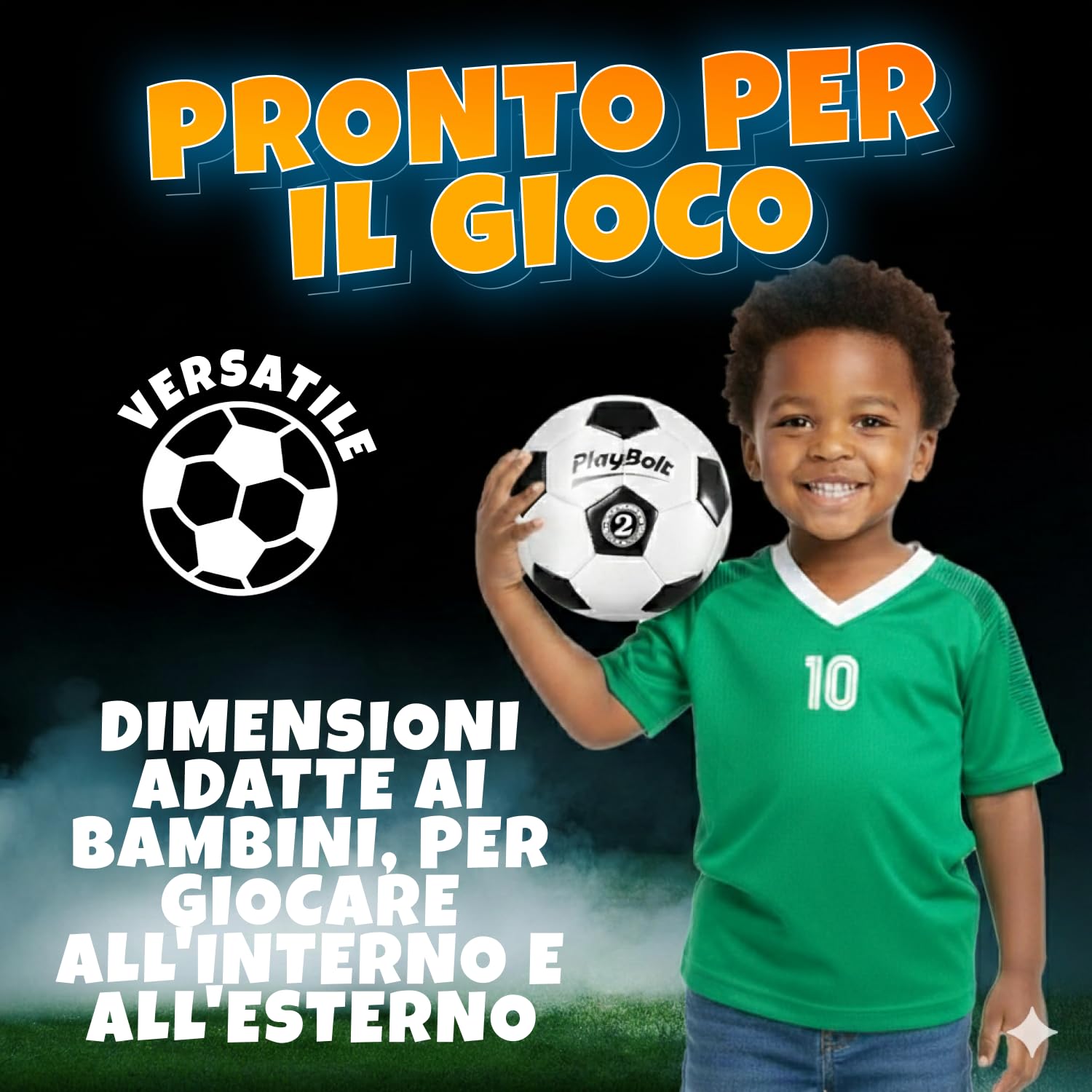 Pallone da calcio taglia 2–5, pelle PVC di alta qualità, con pompa. Per bambini, ragazzi e adulti. Ideale per allenamento, partita o gioco. Disponibile in confezione da 1 o 4