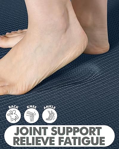 Miniatura 6 de LUMI Juego de 2 tapetes de cocina antifatiga, antideslizantes, impermeables, resistentes a las manchas, fáciles de limpiar, para cocina, lavandería,