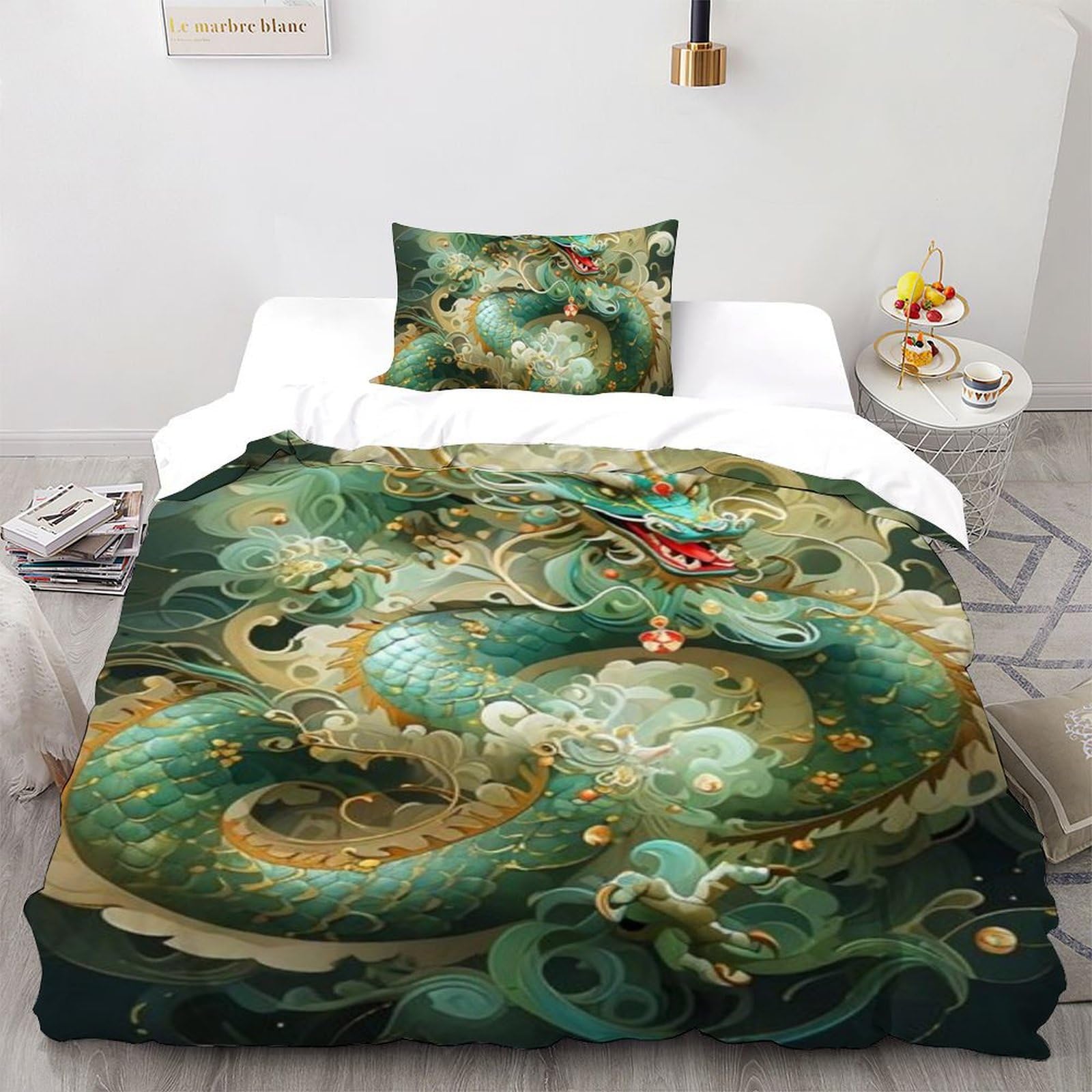 Housse de couette dragon Qing 3D, le cadeau d'anniversaire idéal pour la chambre d'une fille