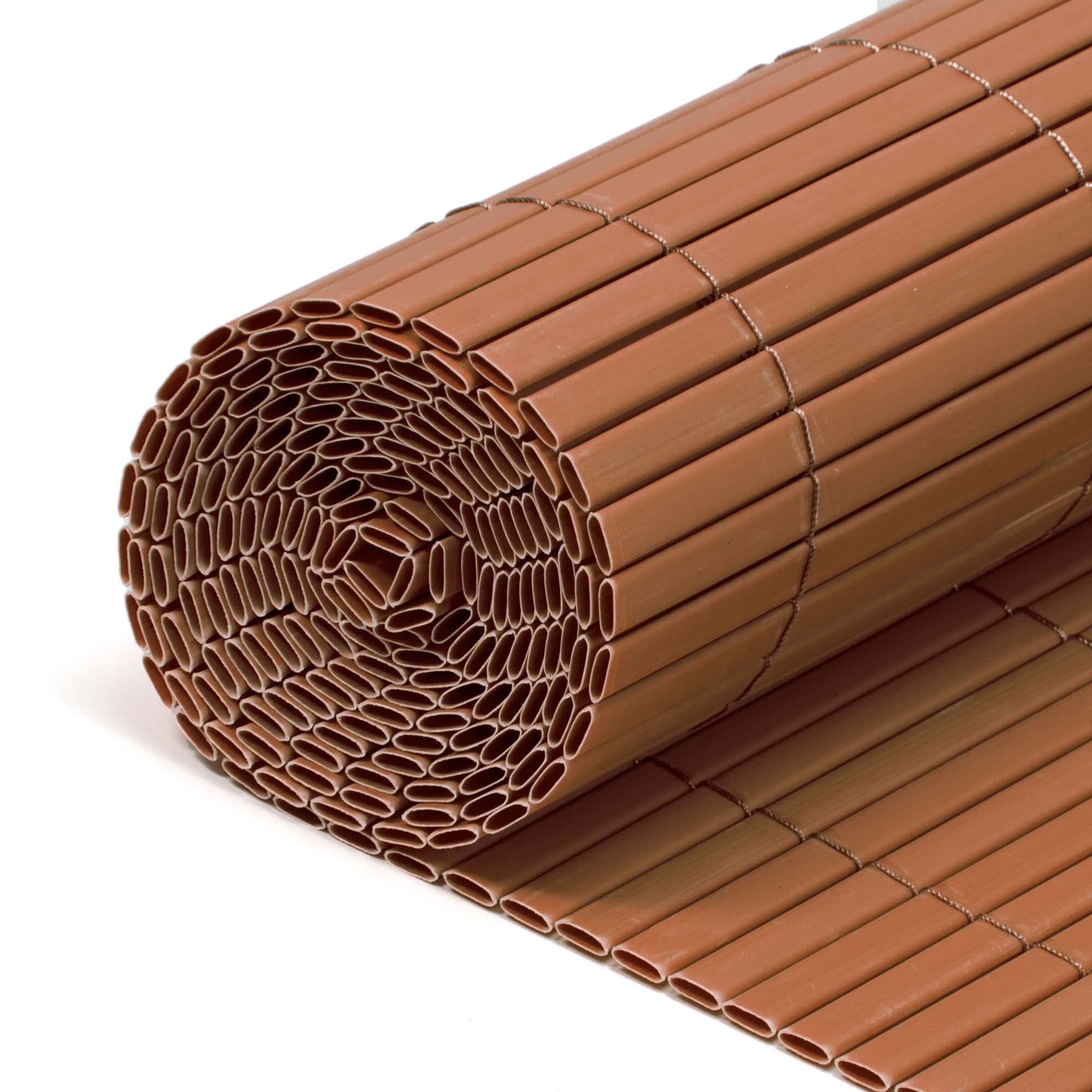 The Secret Home – Cañizo PVC de Doble Cara - Densidad 1000 g/m2 - Largo. 3 m x Alto. 1,5 m – Color Marrón - Valla de Ocultación Resistente - Protección Visual Privacidad para Jardín, Balcón o Terraza
