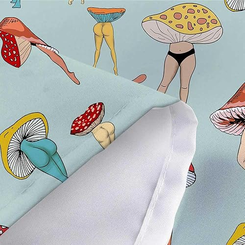 Miniatura 7 de Divertida cortina de ducha con trasero de hongo, divertida y sexy, de los años 70 y 80, cortinas de ducha de tela para baño, hippie, psicodélico,