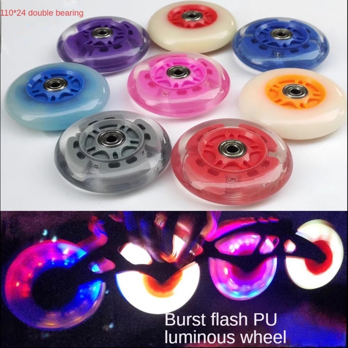 8 Ruedas para Patines En Línea de 80 mm 100 mm 76 mm Y 72 mm Ruedas de Repuesto para Patines En Línea de PU 85A con Rodamientos (Rosa 80 mm)