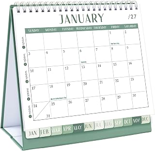 Sponsored Ad - GuassLee 2027 Desk Calendar, 12 Months Small Standing Flip Desktop Calendar | Jan 2027-Dec 2027 Monthly Sta...
