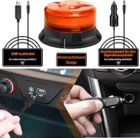 Dinfu Mágneses Sárga Villogó Vészfény Távirányítóval - 12V LED Figyelmeztető Lámpa 9 Üzemmóddal - USB és Szivargyújtó Töltővel Autóhoz, Tehe 7