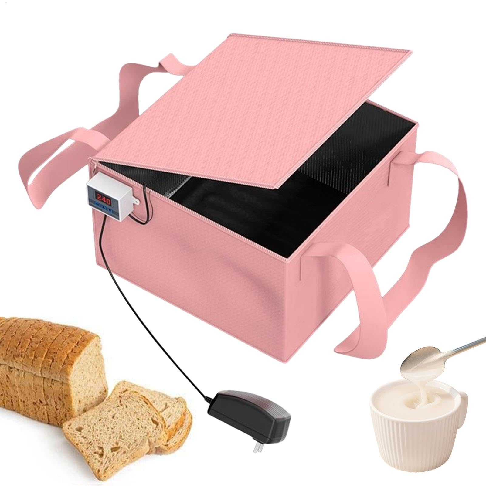Générique Étuve À p-ain Avec Chauffage | Kit D'étuve À p-ain Boîte De Fermentation De Pâte À Pizza Contrôle De La Température Accessoires De Fermentation Pour La Fabrication De p-ain, Yaourt, Natto