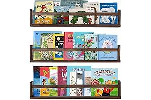 AZSKY Nursery Book Shelves 24 in Set of 3 Floating Bookshelf