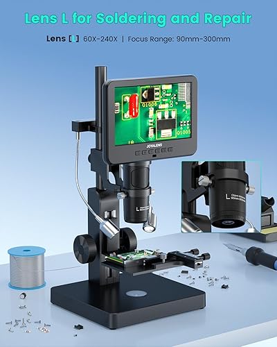 Miniatura 7 de JL266S Microscopio digital HDMI de 5 lentes 5000X, microscopio biológico de 24MP para adultos y niños, laboratorio en casa, microscopios de monedas