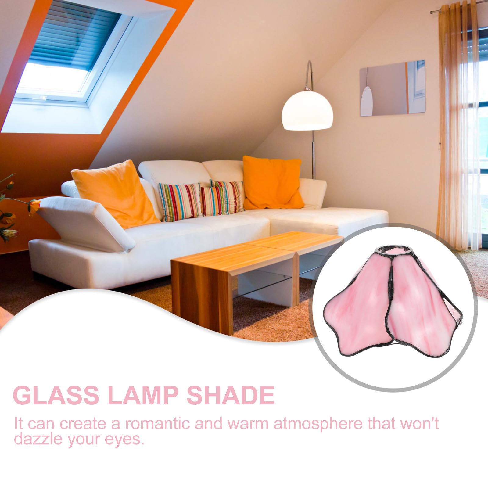 Toddmomy Pantalla en Forma de Loto para Lámpara de Cristal Rosa | Vidrio, Estilo Liso y Delicado, para Techo y Pared, Difunde la Luz y Protege el Punto Luminoso