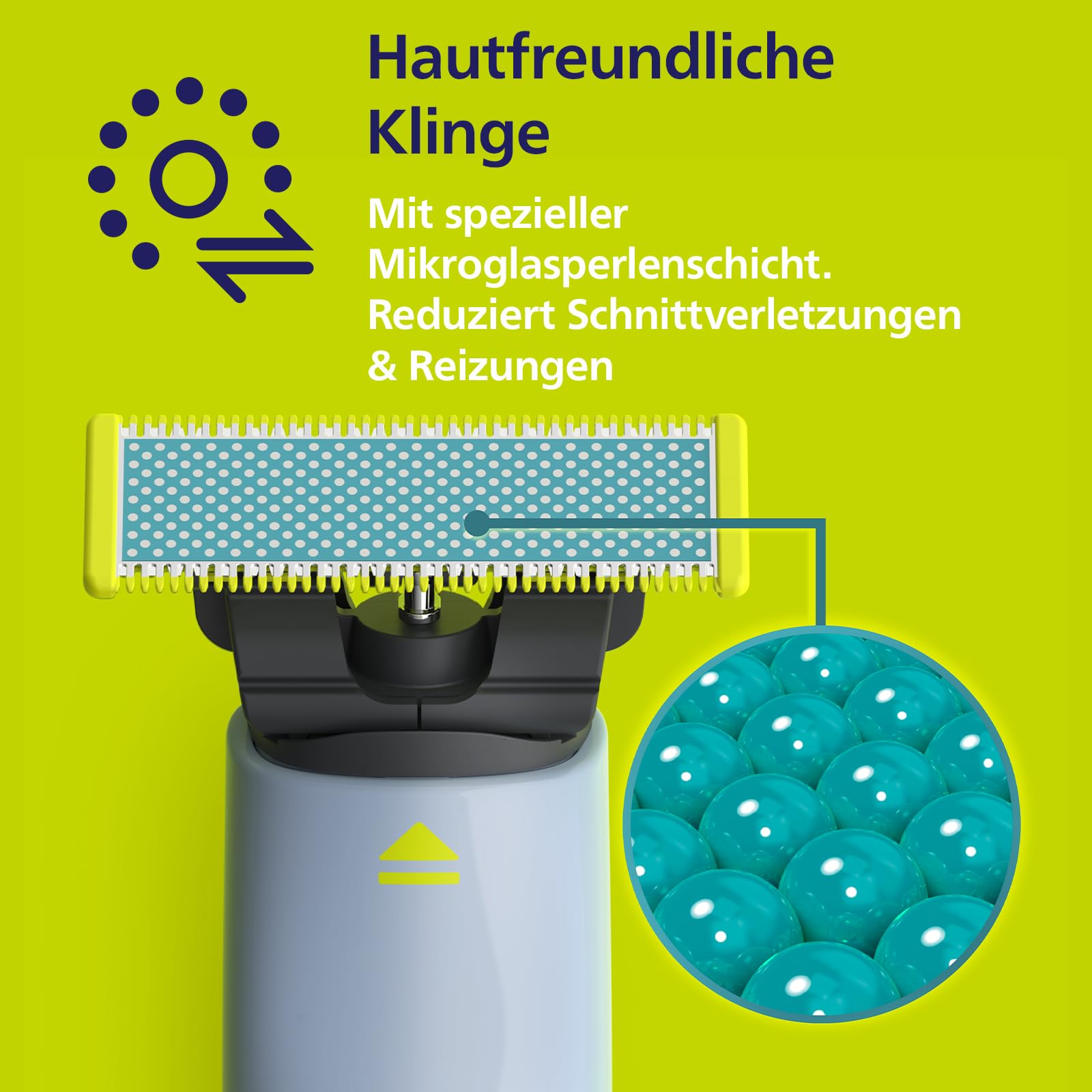 Philips OneBlade First Shave Klingen, passend für alle OneBlade und OneBlade Pro Modelle, für besonders empfindliche Haut im Gesicht, original von Philips, 2er-Pack (Modell QP225/50)