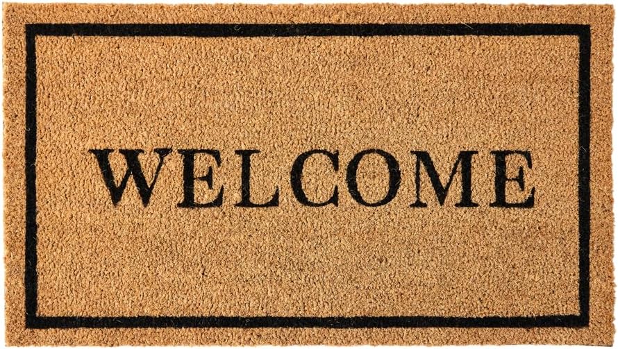 KANKUN Coir Doormat with Heavy Duty Backing, Welcome Doormat (17" x 30") Doormat Outdoor (Welcome)