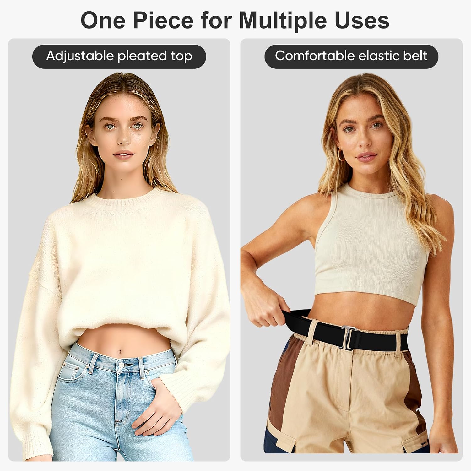 Cloth Elastic Belts for Women, Stretch Women's Belt for Jeans | No Show Black Stretchy Belts for Women Adjustable Invisible Flat Buckle Waist Belt for Pants