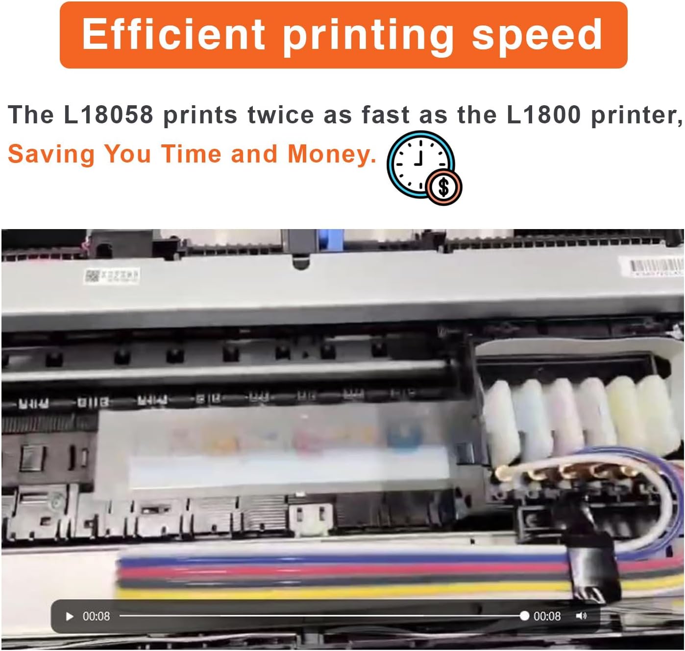 Close-up of the DTF printer's printhead during operation, highlighting efficient printing speed