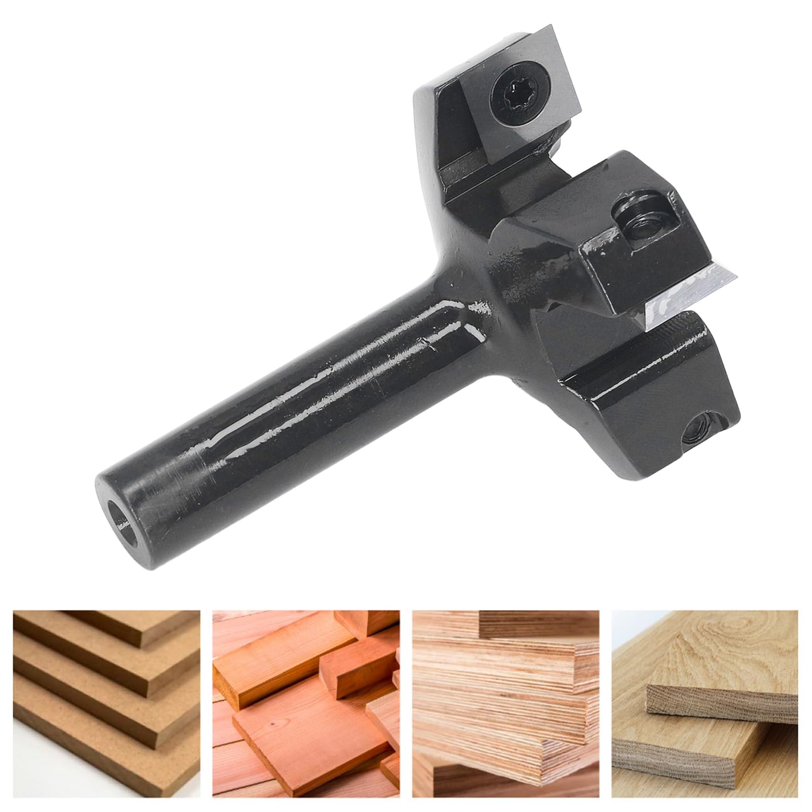 Punta per router da superficie Spoilboard, punta a 4 ali per spianare lastre con gambo da 12 mm, punta per router piallatrice in carburo per piallatura del legno e rifinitura CNC