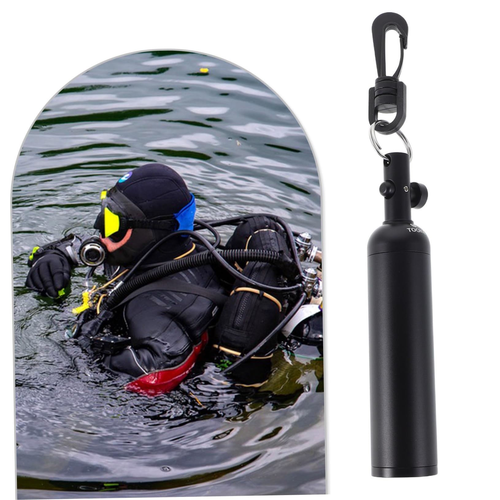 ibasenice Cloche de Signalisation sous-Marine à Bille Intérieure, Bâton Antidérapant en Alliage D’Aluminium, pour Plongée sous-Marine et Entraînement, Noir