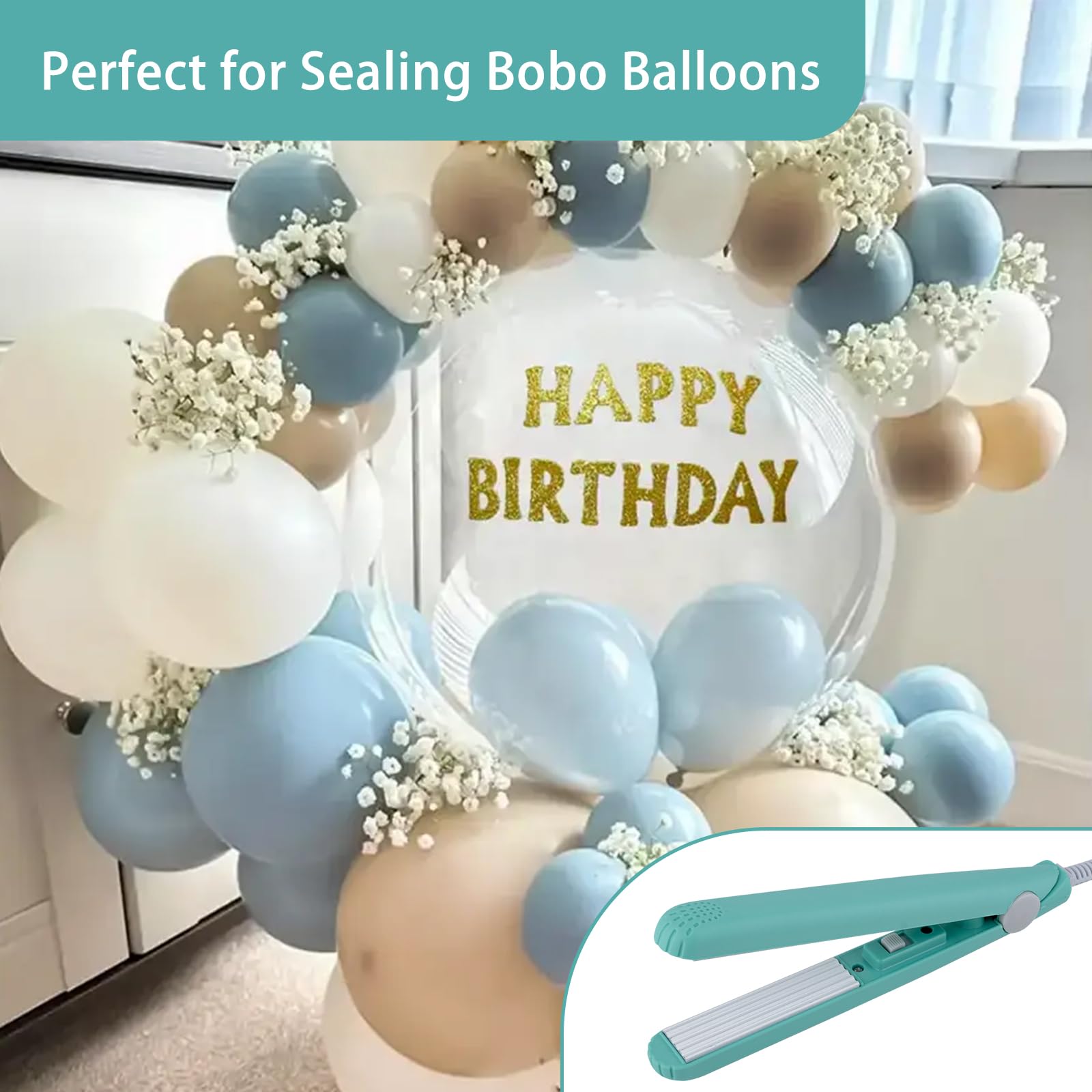 Ręczna zgrzewarka do balonów Bobo, przenośna mini zgrzewarka do przezroczystych plastikowych balonów, szybkie podgrzewanie 30S, maszyna do zgrzewania torebek plastikowych, torebek PE, PP, na urodziny
