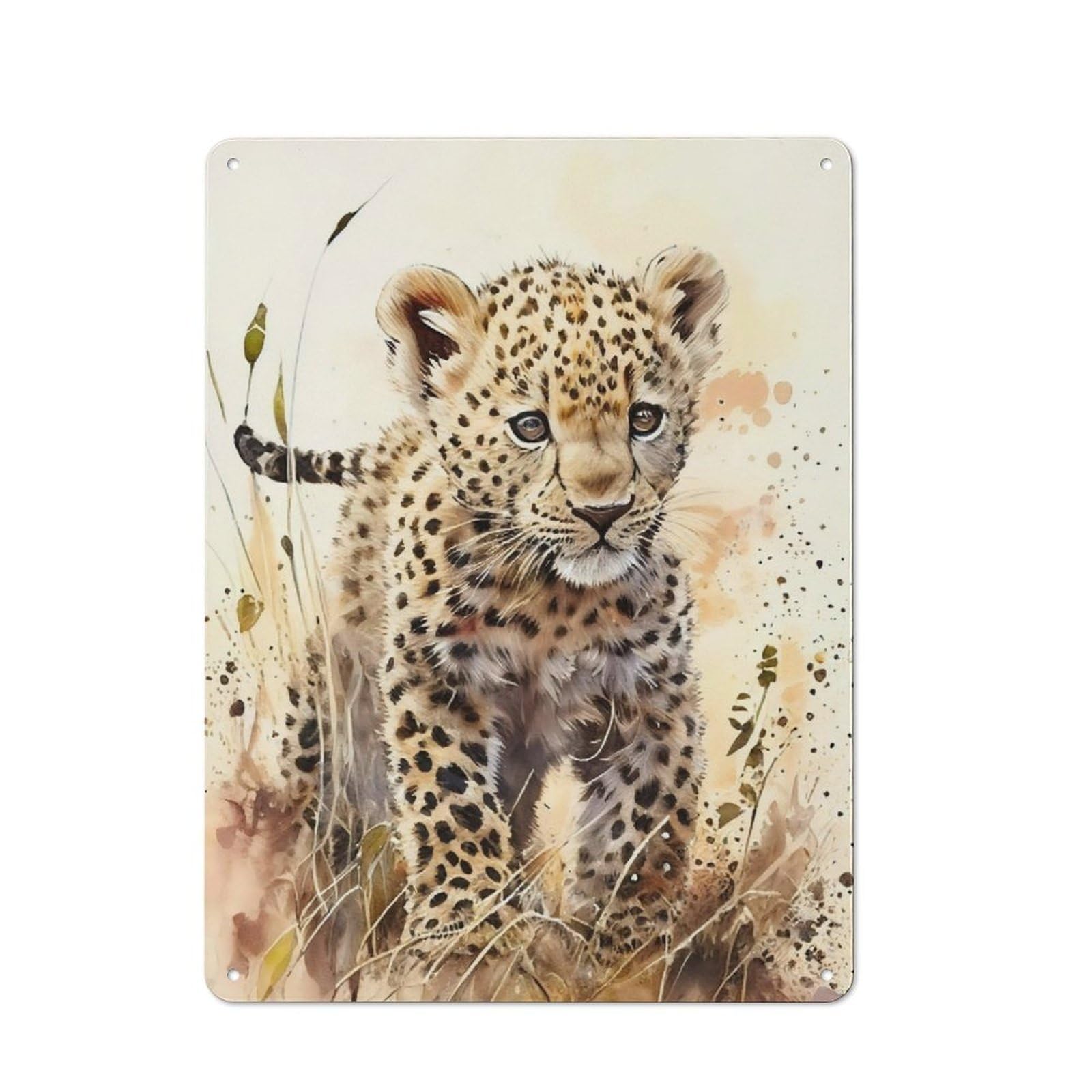 Nostalgic Leopard Decorative Tin Sign 40x30cm, Vintage Wall Decor for Lounge, Study, Pub Or Wall Gallery