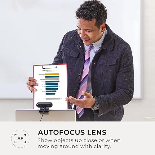 Miniatura 6 de AVerMedia Cámara web PW310P - Cámara HD completa de 1080p 30fps con enfoque automático y micrófonos estéreo duales, trabajo desde casa, aprendizaje